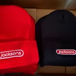 Jackson red and black beanie